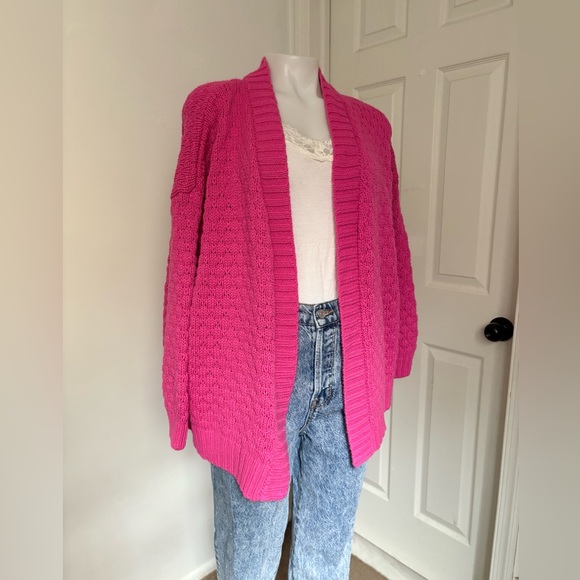Pink Rose Fuchsia Cardigan Sweater - Picture 5 of 14